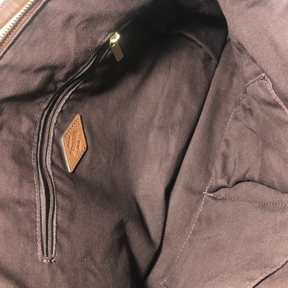Fossil Brown Leather Tote Bag - Picture 6 of 11